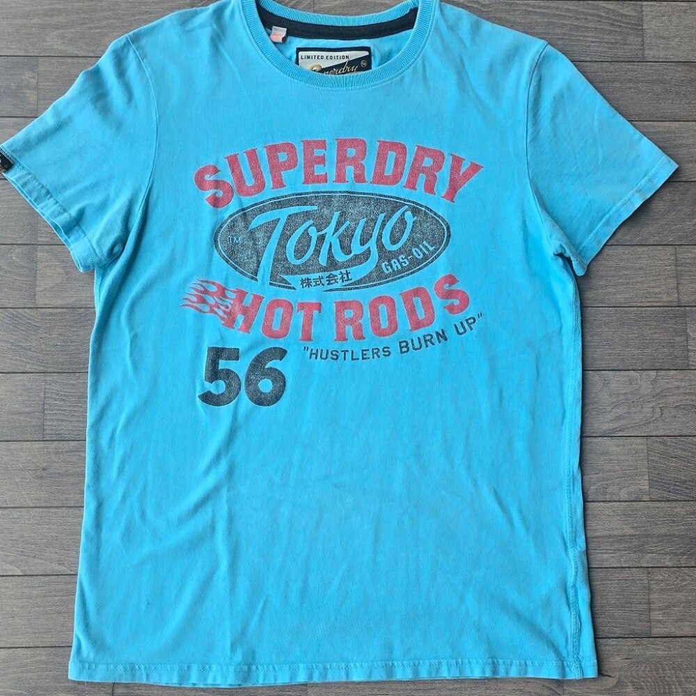 TOURQUOISE SUPER DRY TEE SHIRT, MENS, SIZE L, 100% COTTON, SLIM CUT